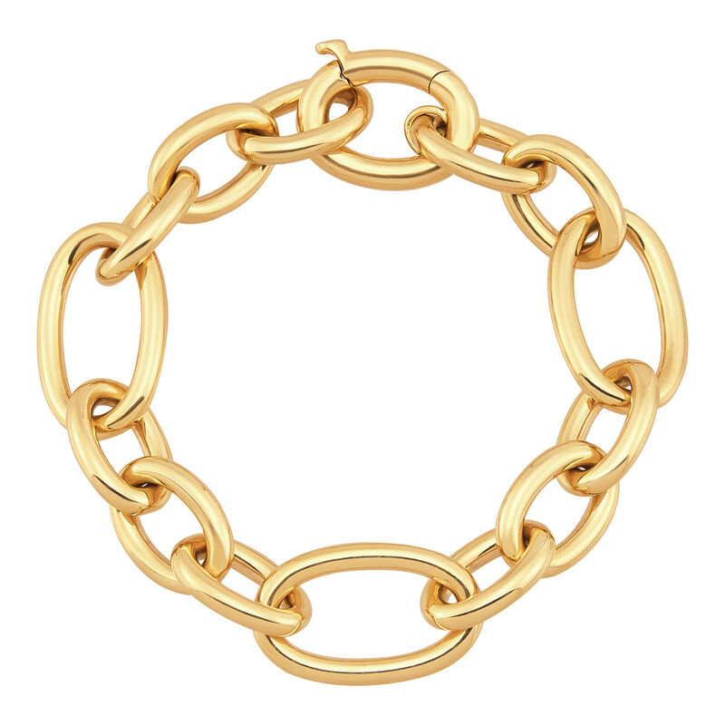 14KY Oval Link Bracelet Size 7