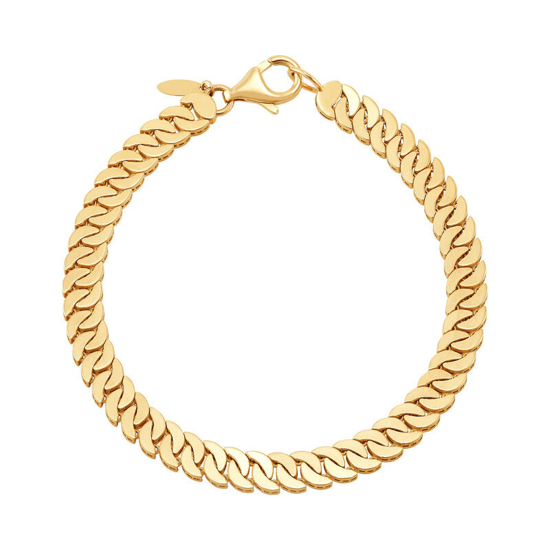 14KY 6MM Tight Curb Chain Bracelet Size 7.5