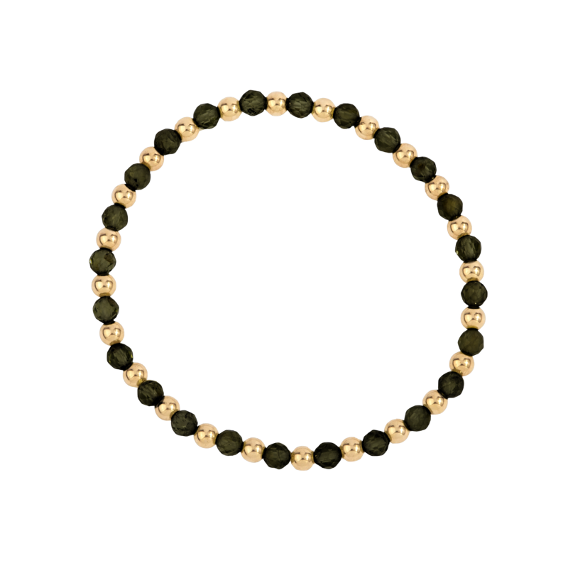 Black Spinel & 14kt Gold Filled Harmony Gemstone Bracelet (2 silver)