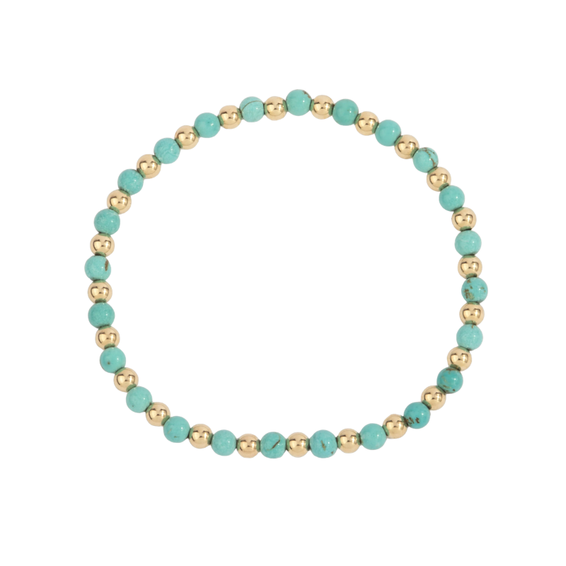 Blue Howlite & 14kt Gold Filled Harmony Gemstone Bead Bracelet