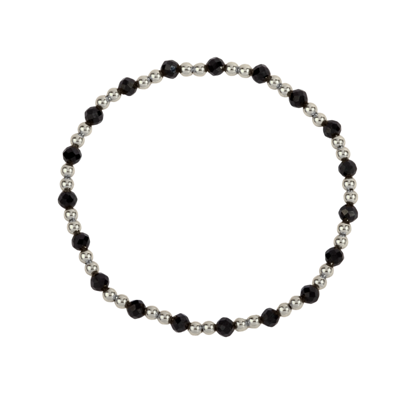 Sterling Silver Filled with Black Spinel Shine Bright Remix Bead Bracelet