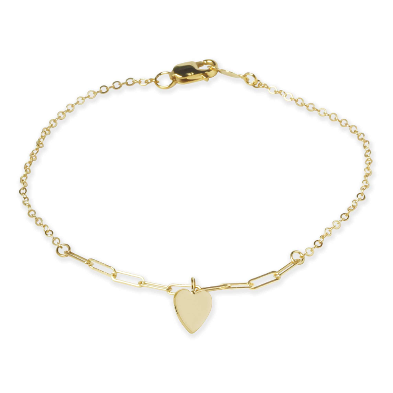 Carla Small Heart With Cable and FPC Chain Bracelet