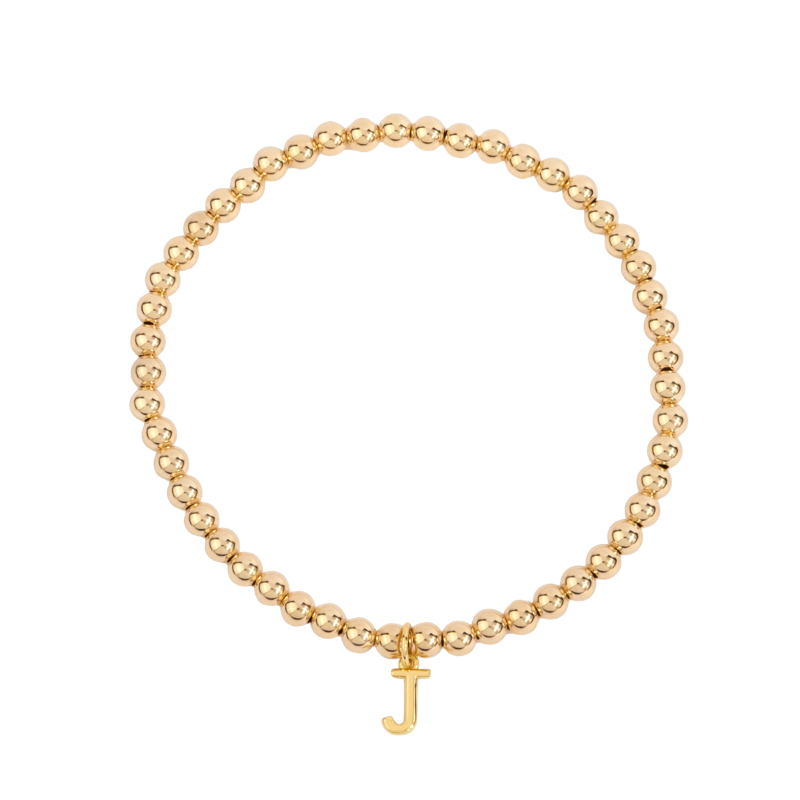 14kt Gold Filled Initial J Shine Bright Bead Bracelet