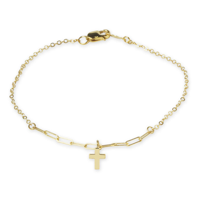 Carla Small Cross with Cable & FPC Chain Bracelet