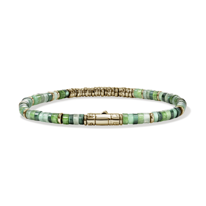 John Hardy Emerald Heishi Bracelet