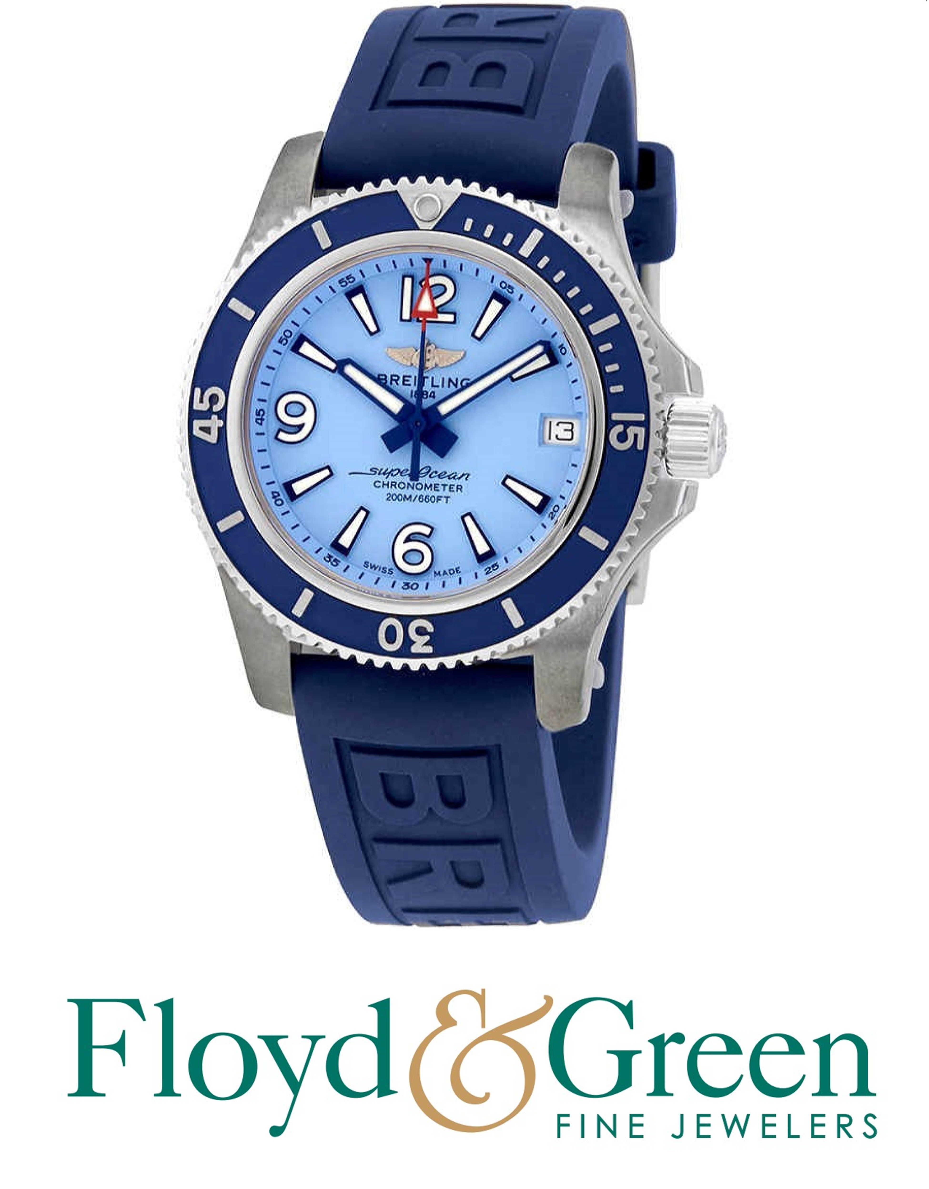 Breitling Women's A17316D81C1S1 Superocean Blue Rubber Watch
