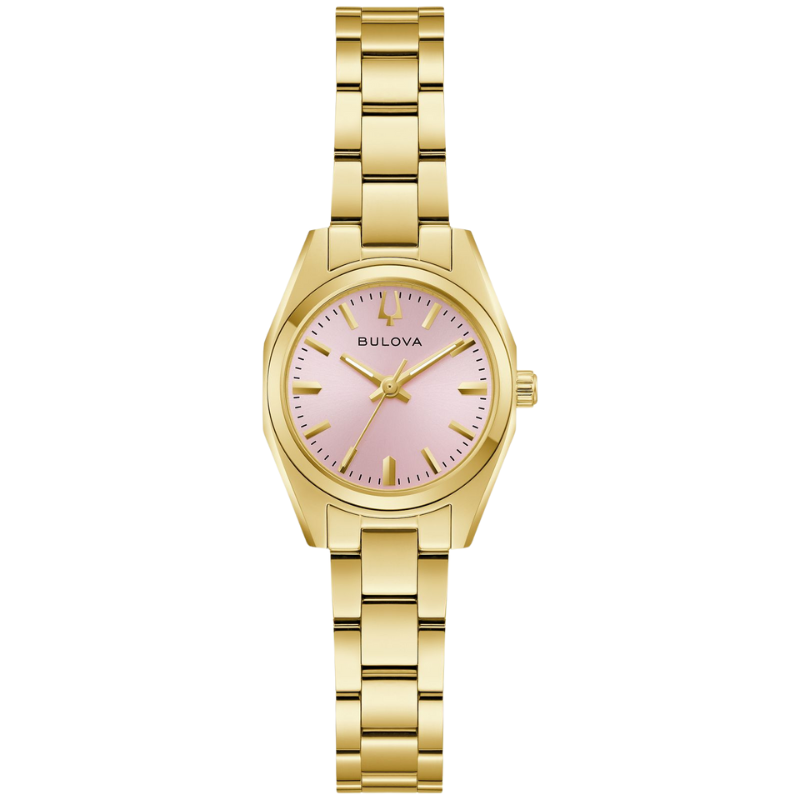 BULOVA Gold Toned Surveyor Pink Dial Women's Watch