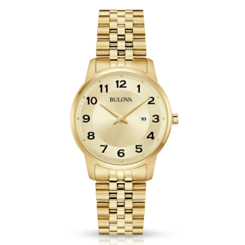 Gold Tone Stainless Steel Watch and Bracelet w/ Gold Dial - 32MM