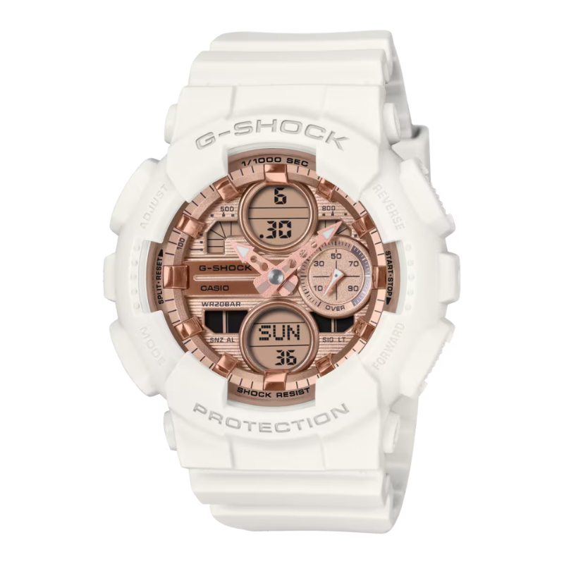 GMAS140PG-7A White with Rose Gold Dial Analog/Digital