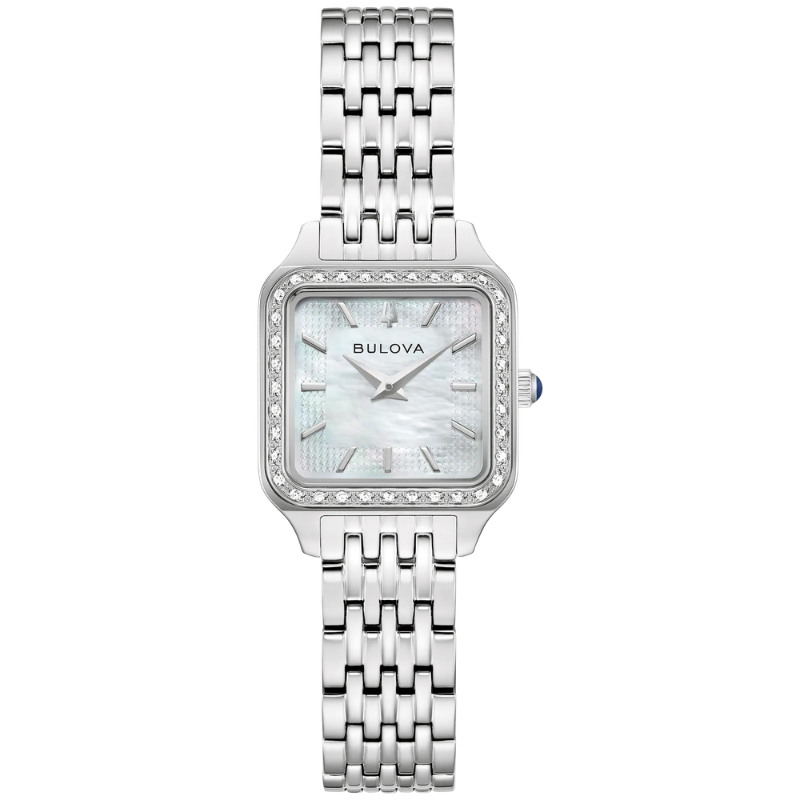 Sutton - Silver stainless steel with diamond accents and silver-tone accents; stainless steel bracelet