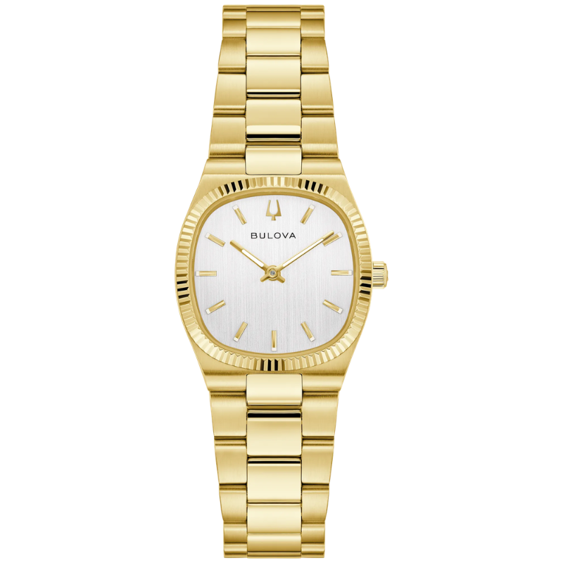 Super Seville Mini - Gold stainless steel with silver dial and gold accents; stainless steel bracelet