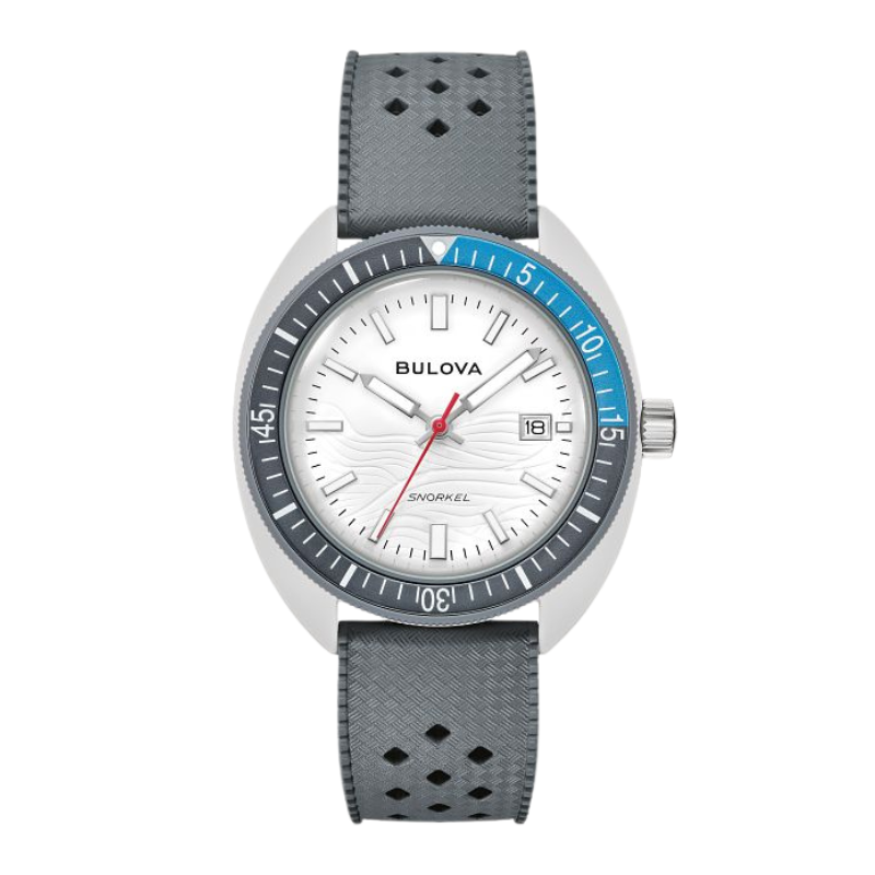 Snorkel GREAT WHITE White Wave Dial & Gray Hybrid Ceramic Case w/ Grey Perforated Rubber Strap