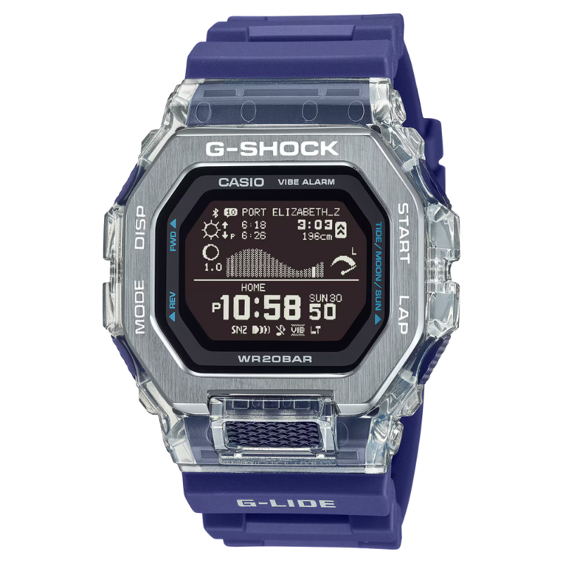G-LIDE GBX100 Series Gleaming Wave Blue Digital Dial