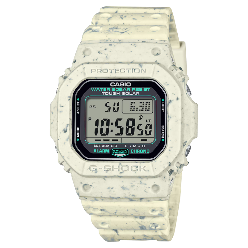 G-SHOCK - 5600 Series - Transforming Waste White Digital Dial Watch