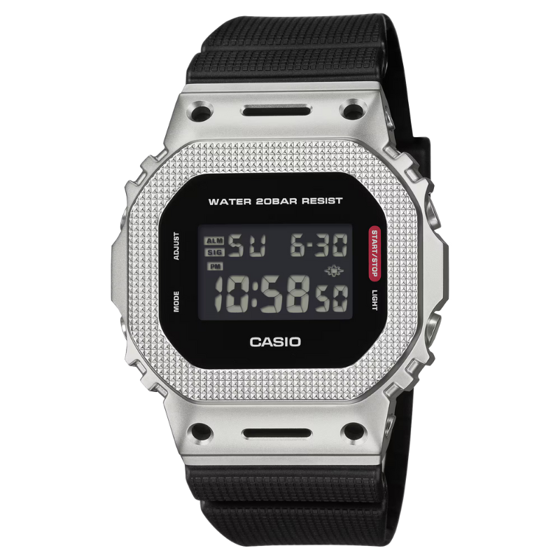 GM5600M-1 Silver, Digital, 20 Bar Water Resistant, Black Strap