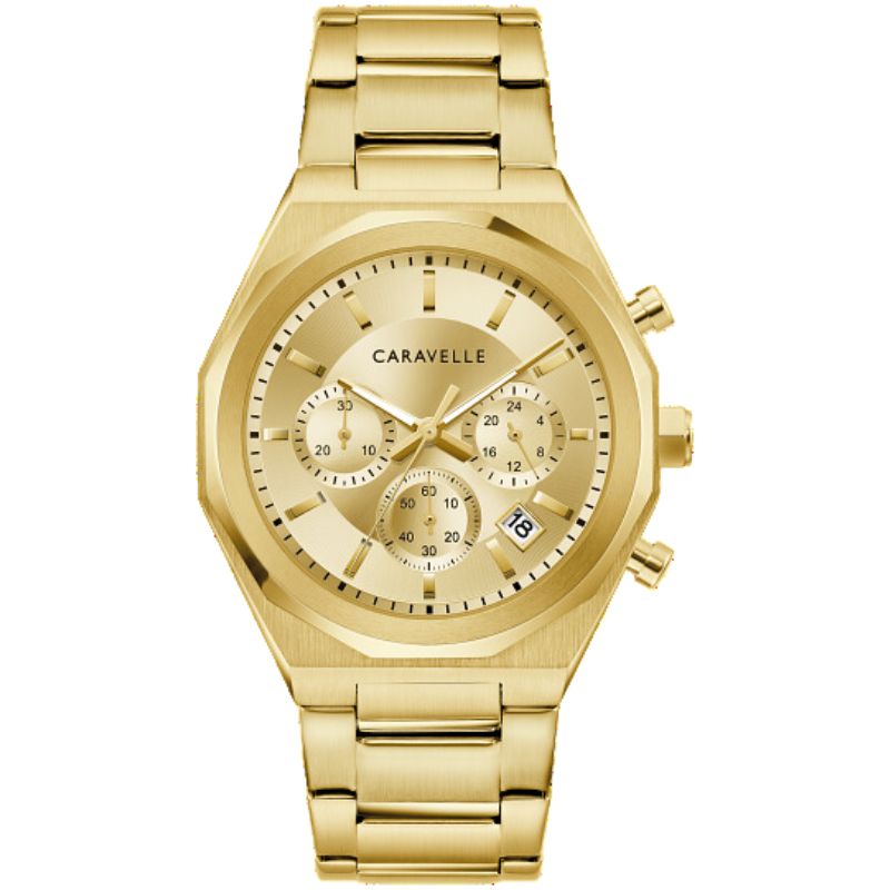 CARAVELLE Gold Tone Dress Watch