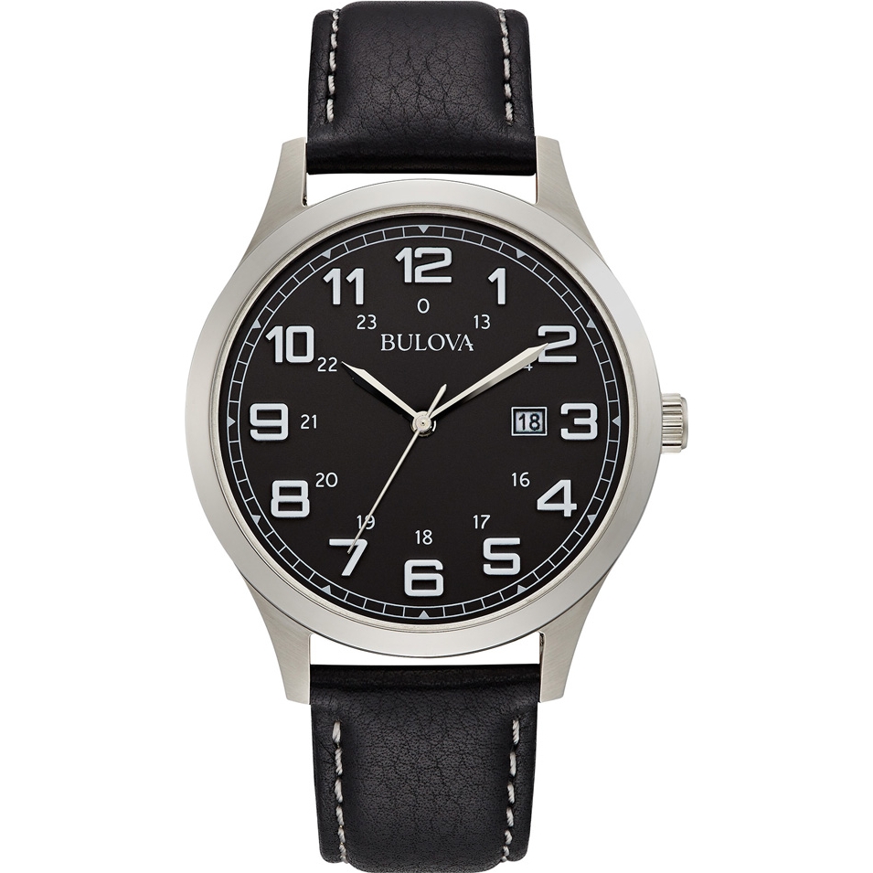 BULOVA Black Dial Stainless Steel Watch