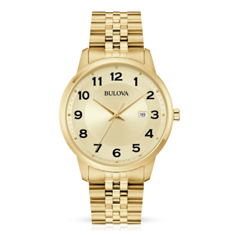 Gold Tone Stainless Steel Watch and Bracelet w/ Gold Dial - 41MM