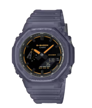 GA2100K-2A Translucent Navy Black Dial w/ Accent Neon Orange Analog/Digital