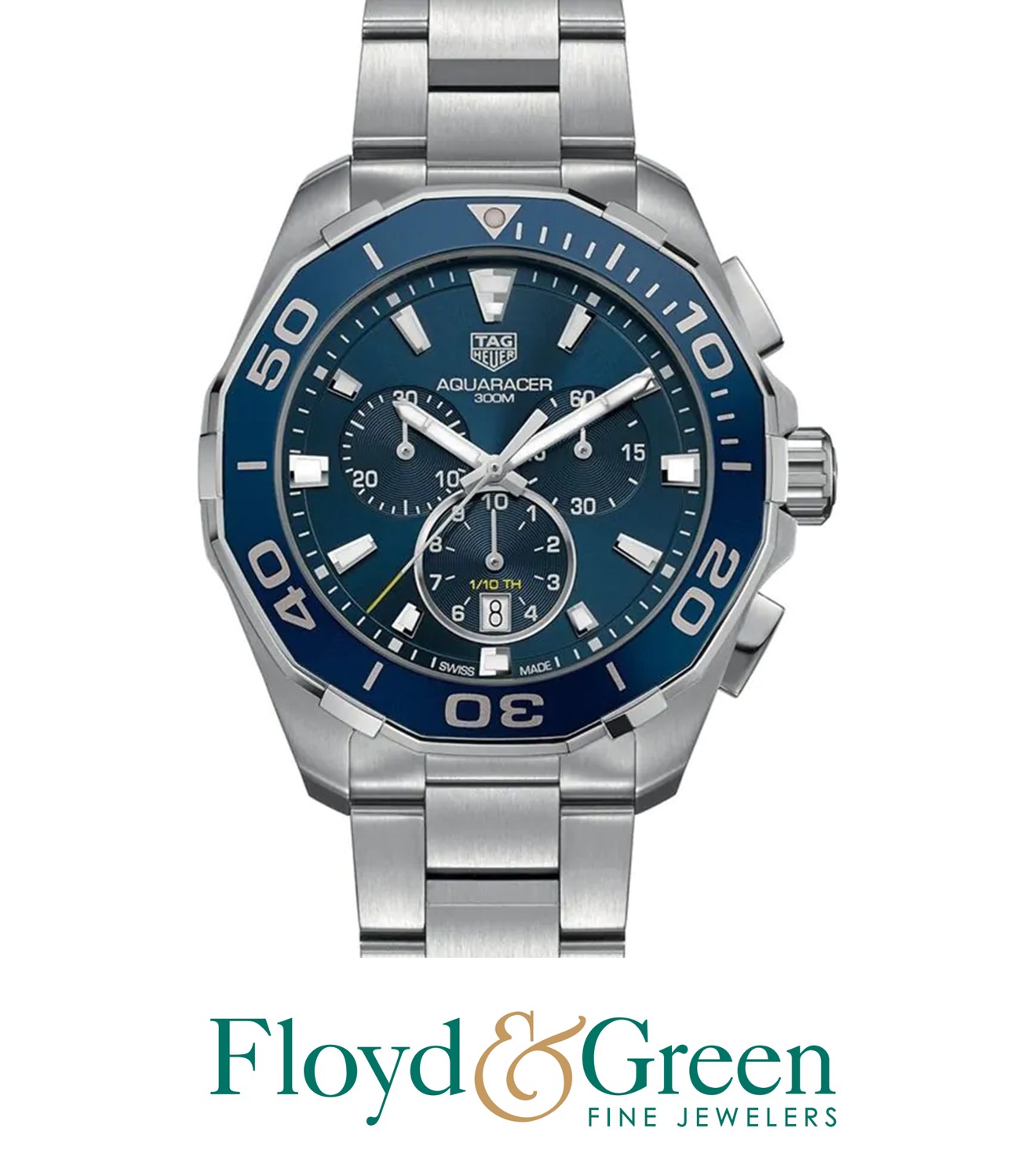 TAG Heuer Aquaracer Stainless Steel Blue Index Dial & Stainless Steel Bracelet, CAY111B