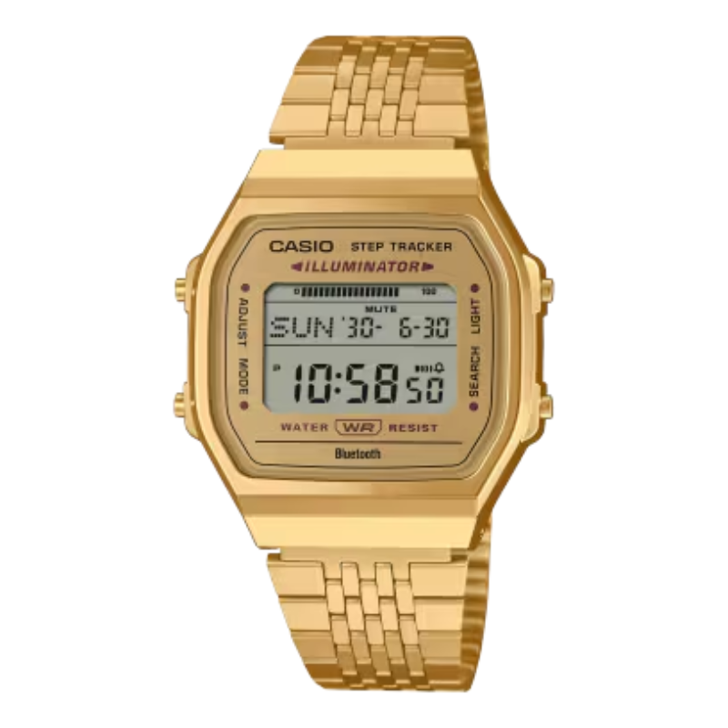 vintage casio gold-tone stainless steel with digital dial