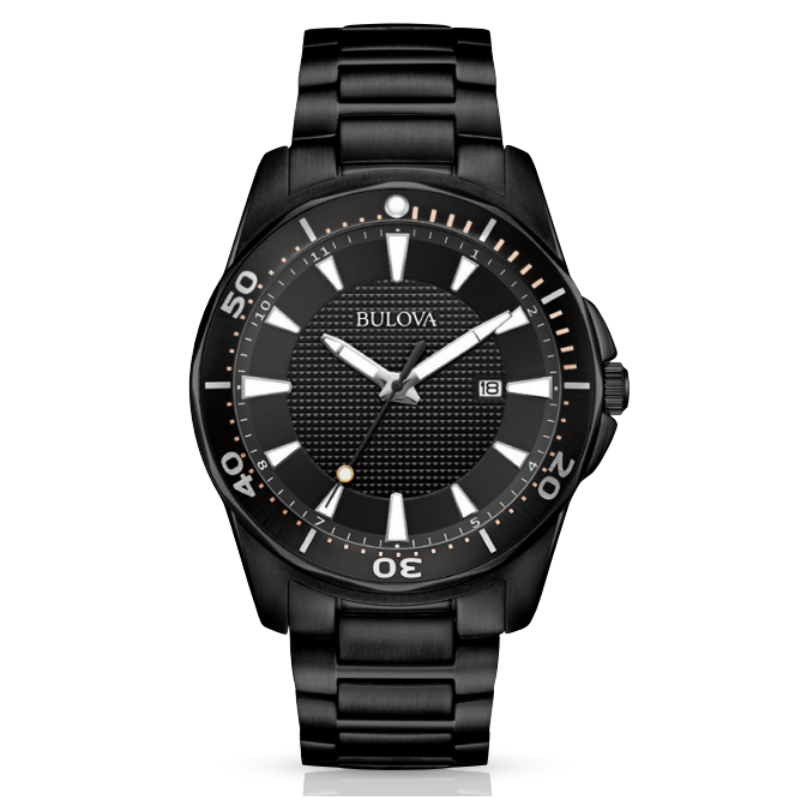BULOVA All-Black Stainless Steel Watch