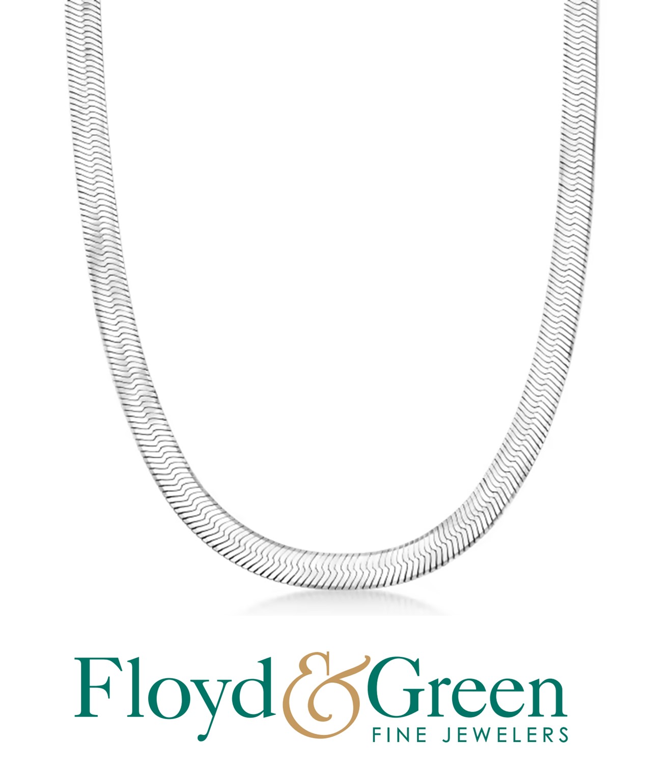 Sterling Silver Herringbone Chain, 24 inch, 16.2g