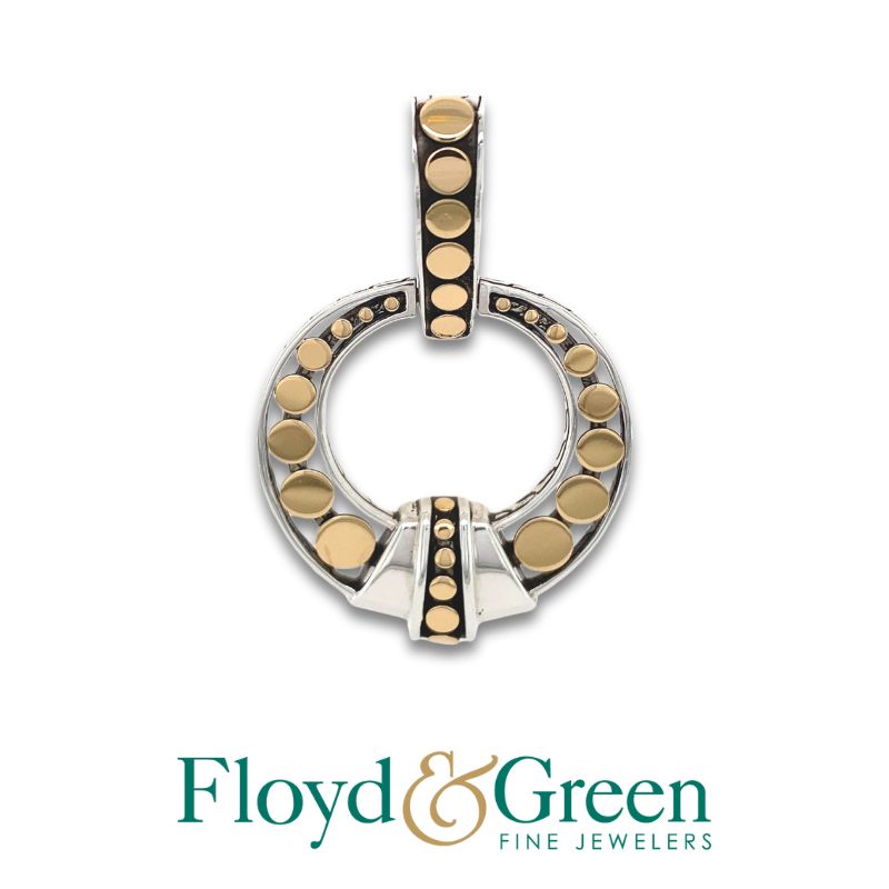 John Hardy SS/18KY Dot Deco Gold And Silver Med Rd Pendant