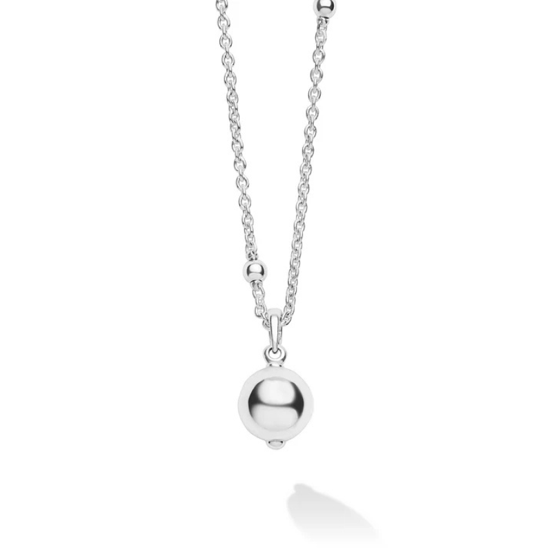 16-18 S/S Caviar Bubbly 12mm 6 Ball Station Pendant