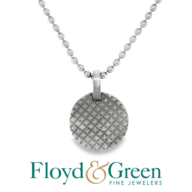 Tiffany & Co Sterling Silver Beaded Ball Chain Tag Pendant Necklace, 10.3g