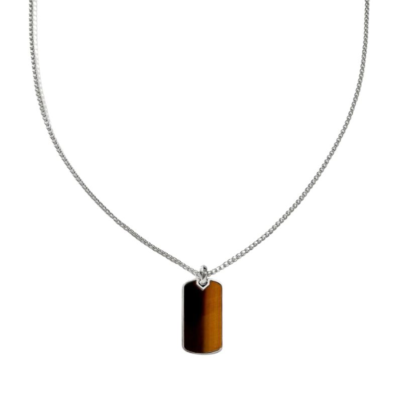 JOHN HARDY Tigers Eye Dog Tag Necklace