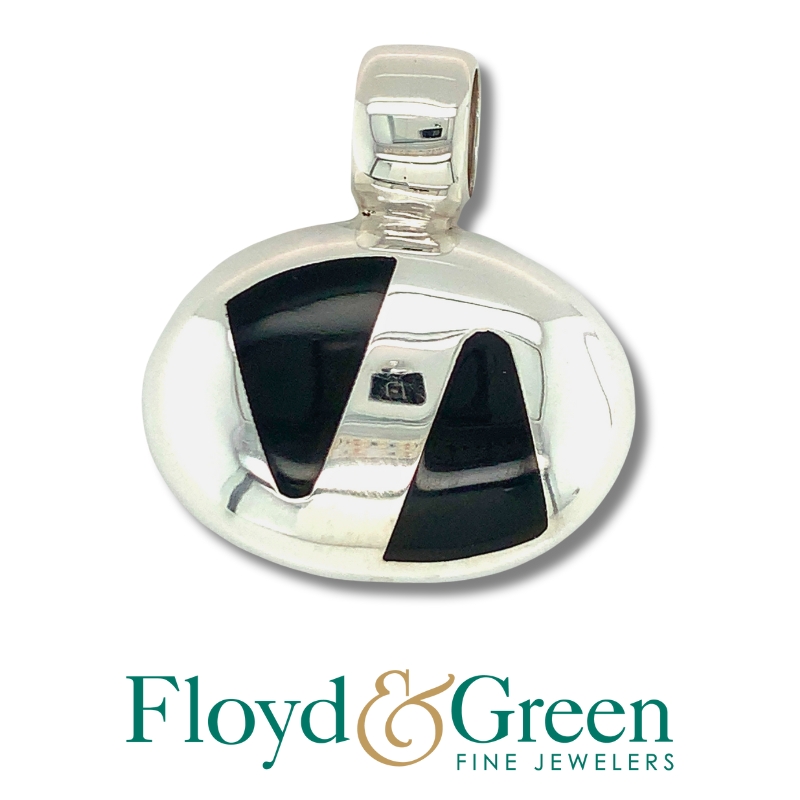Slider Pendant with Black Glass Stones