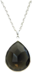 925 Rock Candy Teardrop Pendant in Smokey Quartz