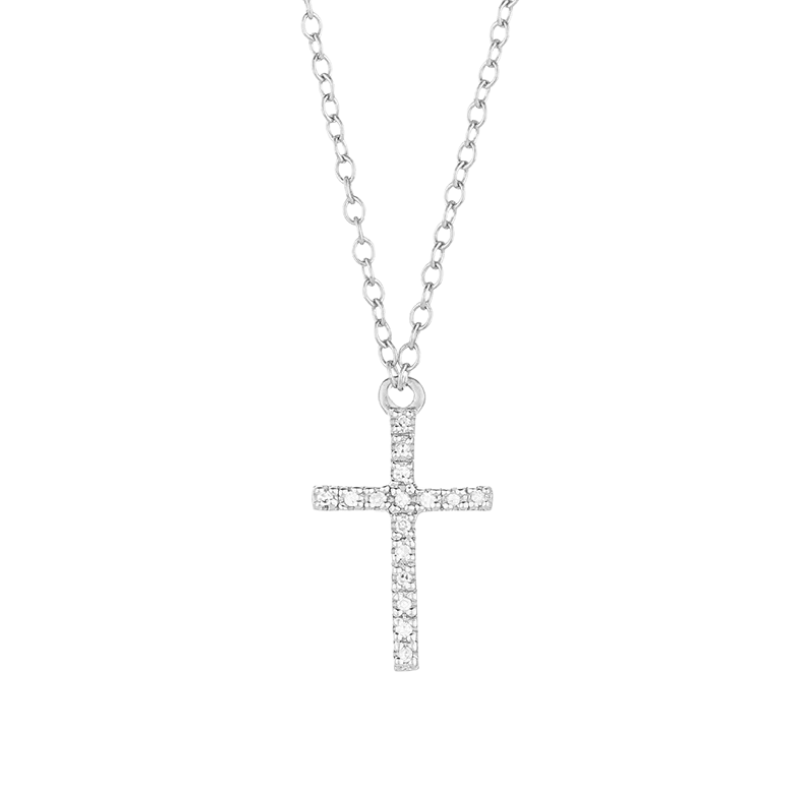 SS Believe Cross Pendant Necklace