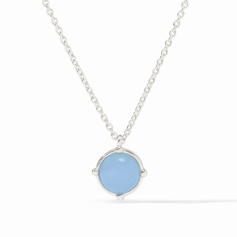 Honeybee Solitare Necklace w/ Blue Chalcedony