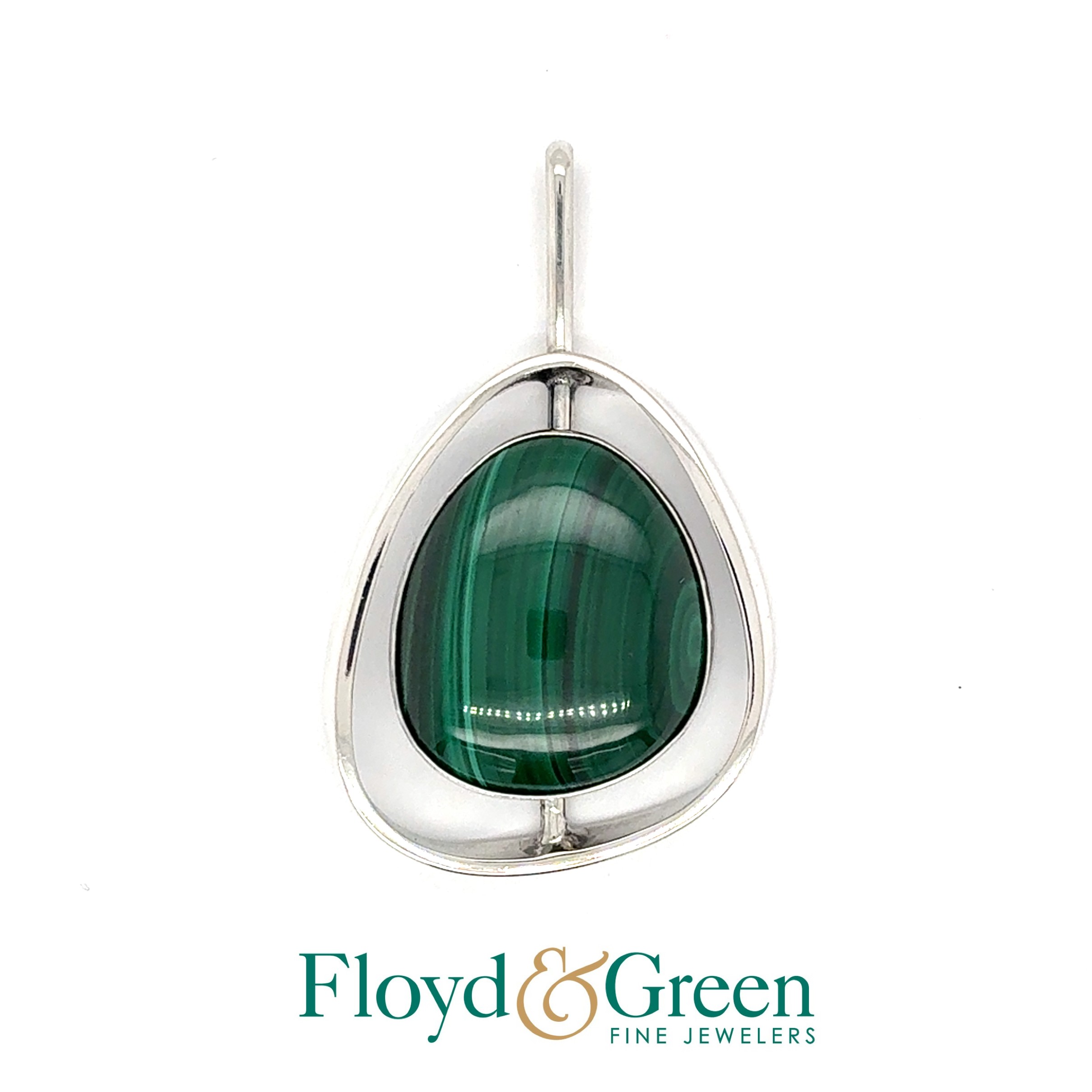 Sterling Silver Green Turquoise Pendant, 15.9g