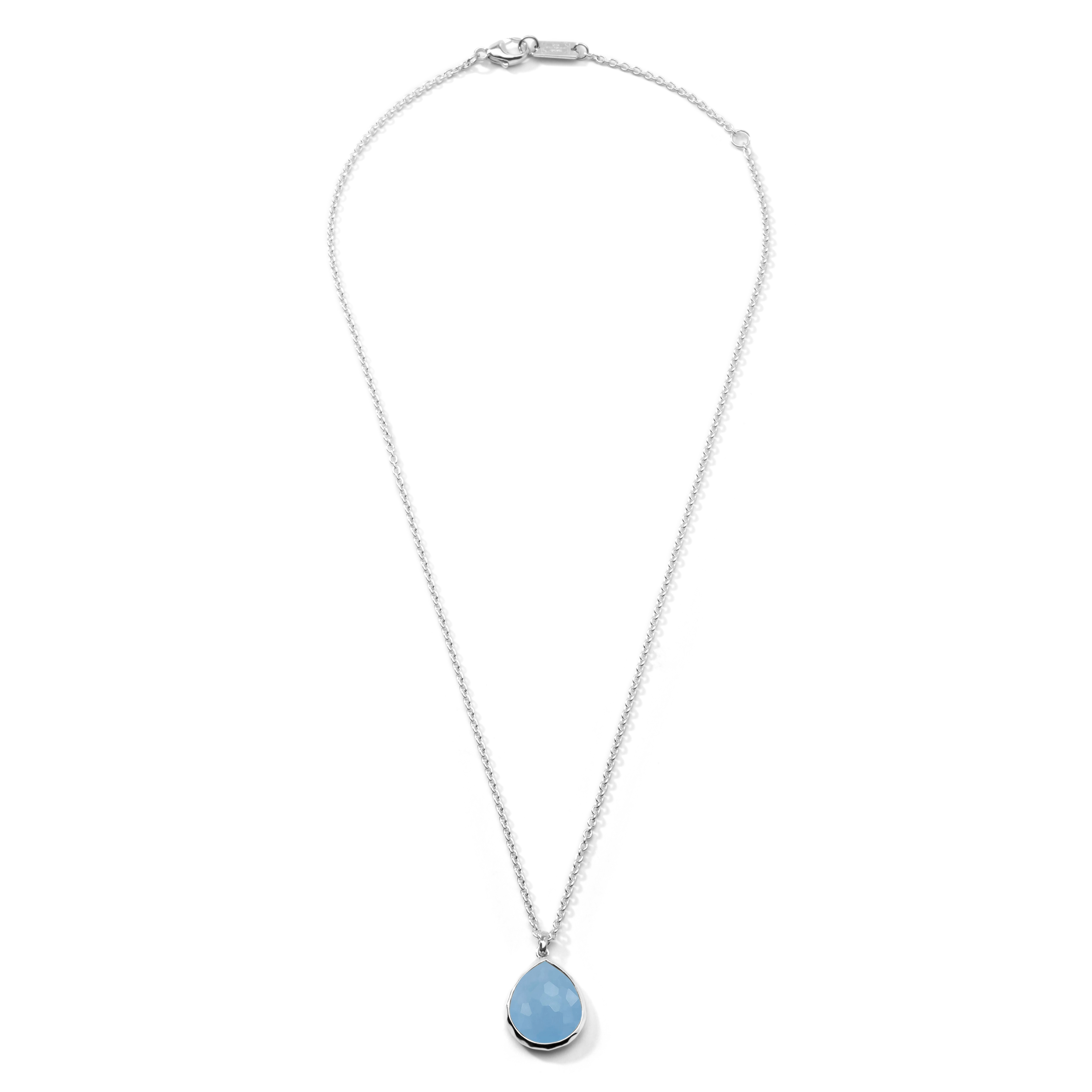 Lucente 925 Rock Candy® Mini Teardrop Pendant Necklace in Dyed Blue Jade 16-18