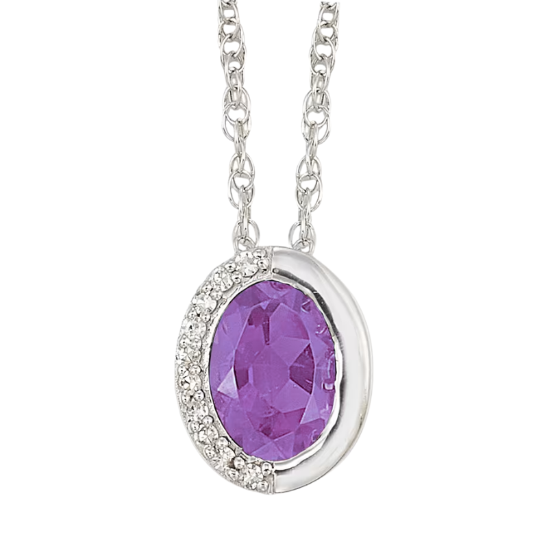 Silver Diamond & Pink Tourmaline Pendant