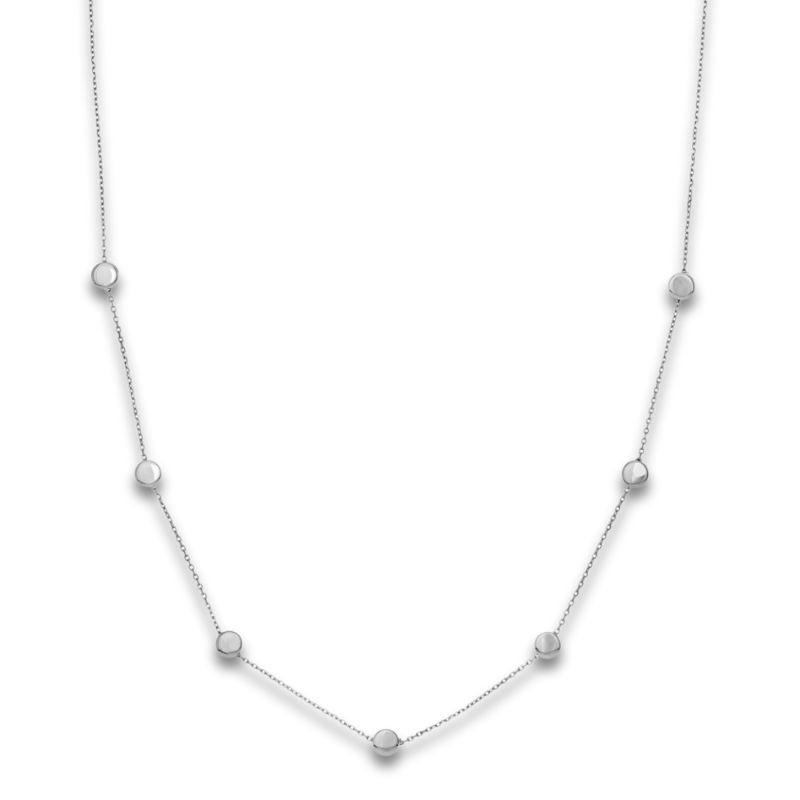 Sterling Silver Round Flat Bead Necklace