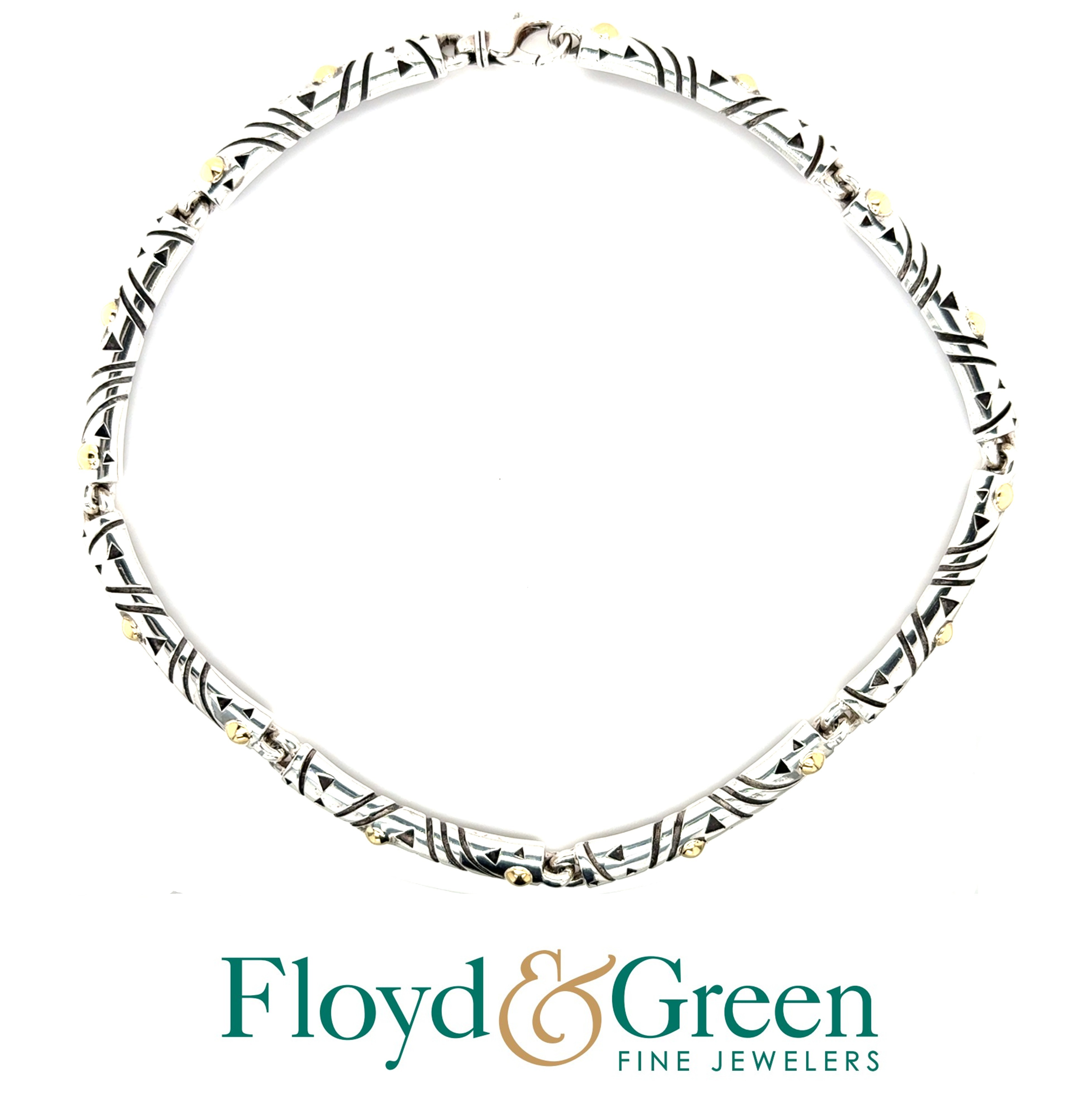 John Atencio Sterling Silver and 18KY Necklace, 75g
