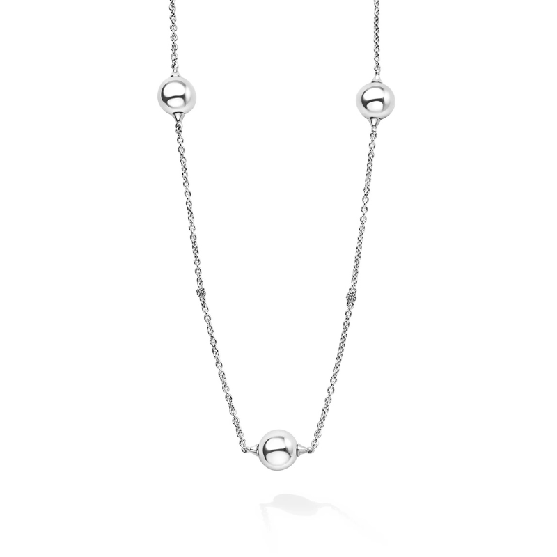 34 S/S Sig Cav Bubbly 12mm 5 Ball Necklace