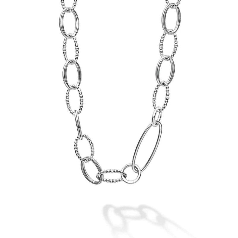 LAGOS Signature Caviar Sterling Silver Link Necklace