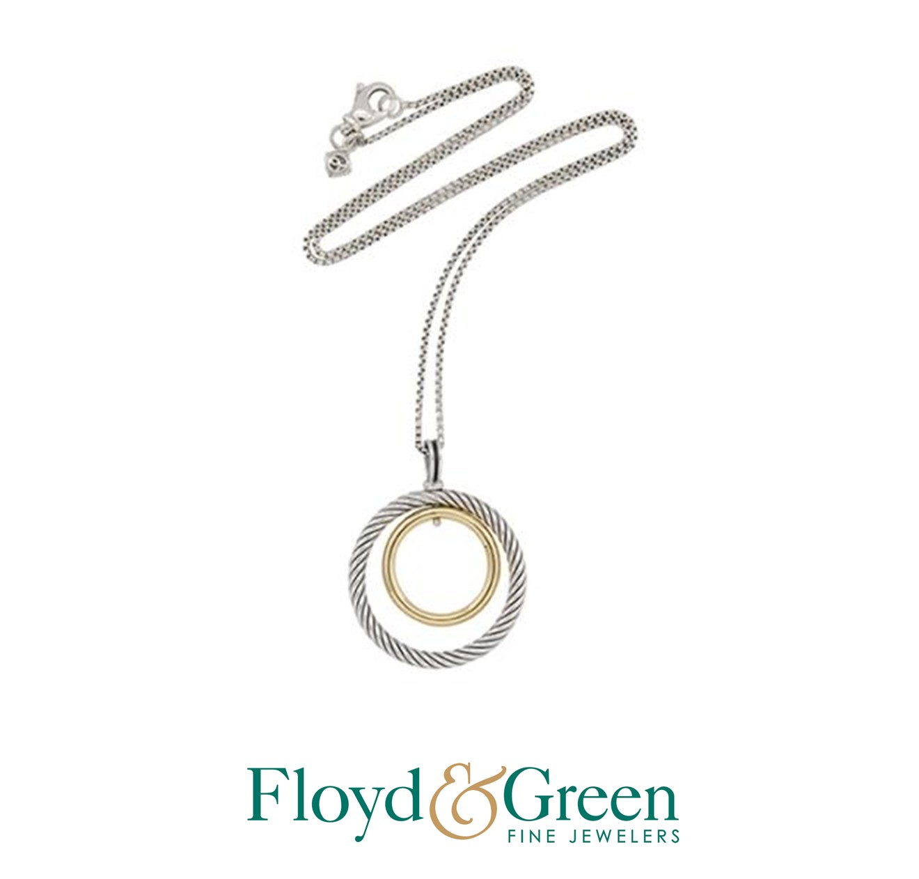 David Yurman Sterling Silver & 18K Gold Mobile Necklace