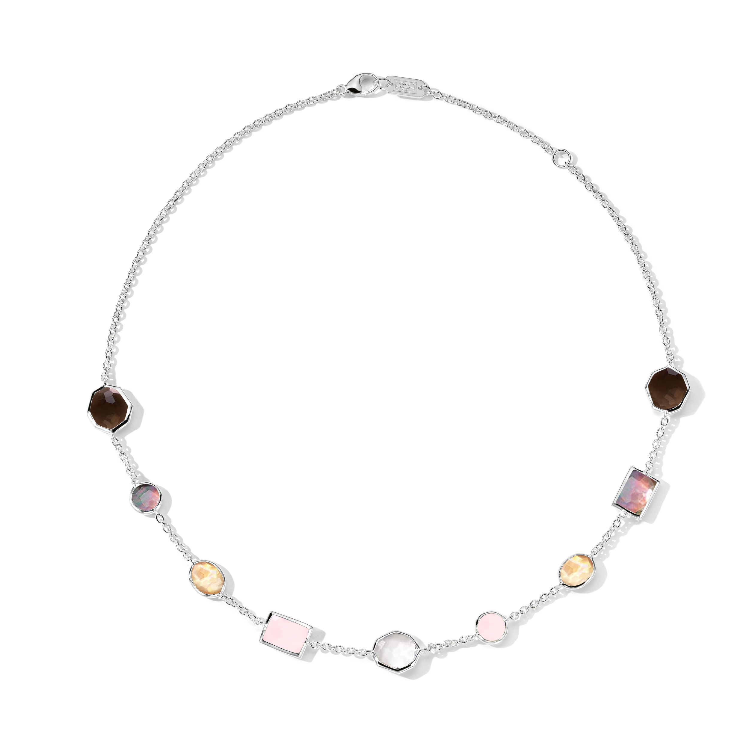 925 Rock Candy Mixed-Cut Station Necklace in Roseta 16-18