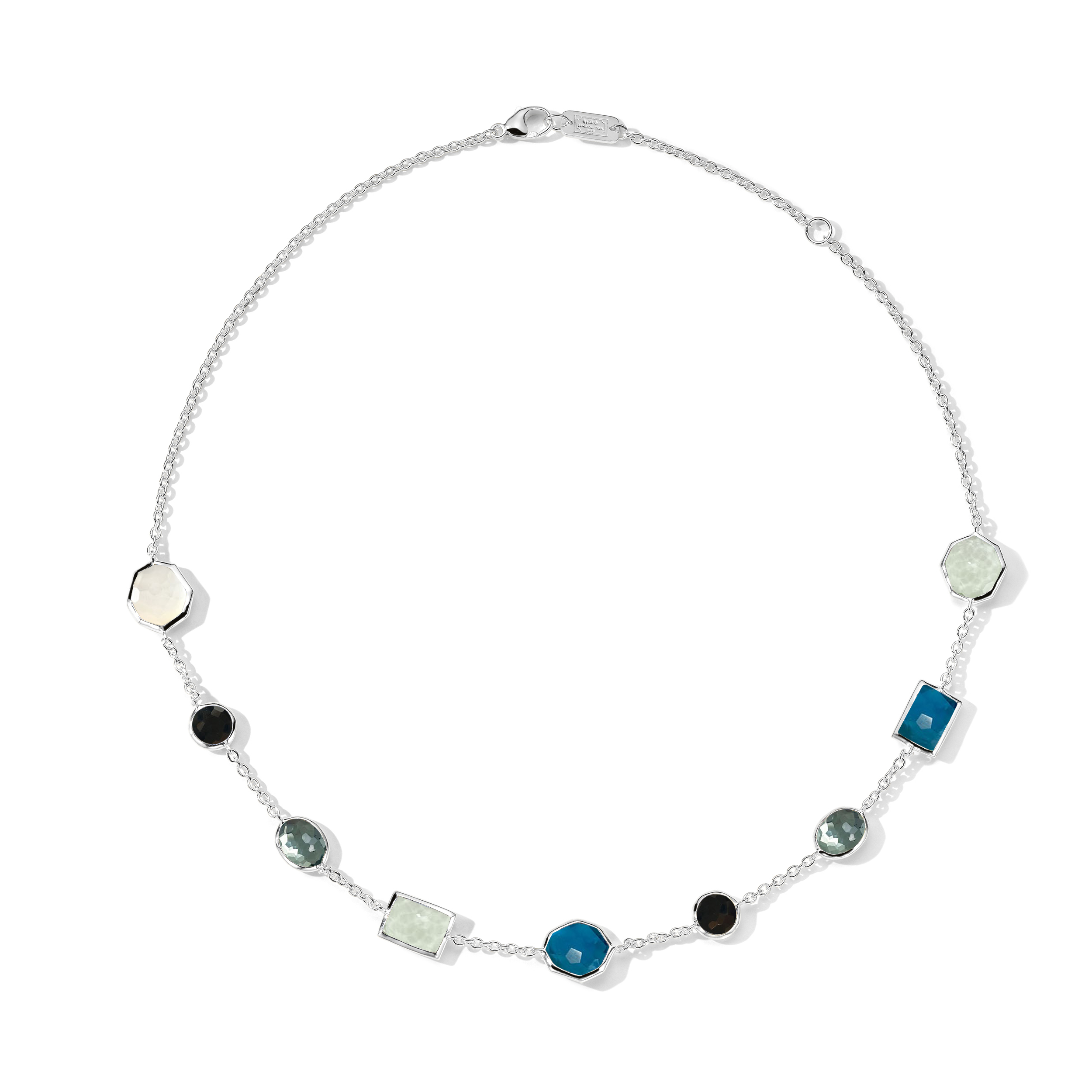 925 Rock Candy Mixed-Cut Station Necklace in Antico 16-18
