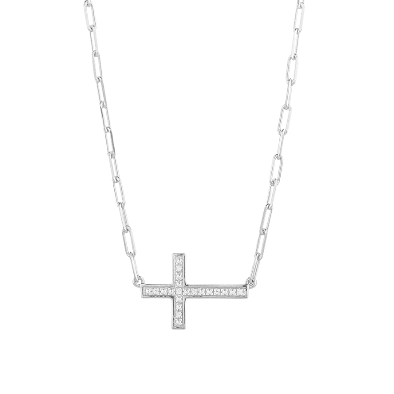SS Keep The Faith! Cross Pendant Necklace