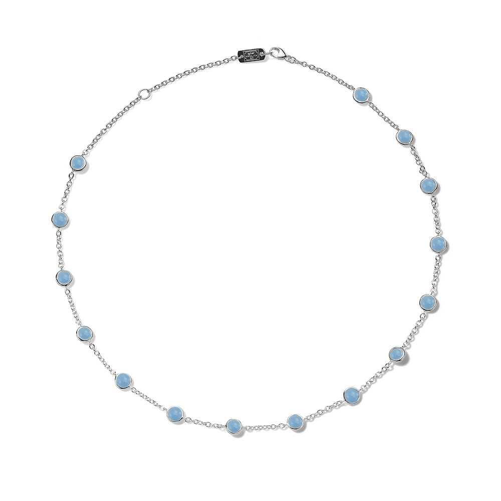 Lucente 925 Lollipop® Confetti Necklace in Dyed Blue Jade 16-18