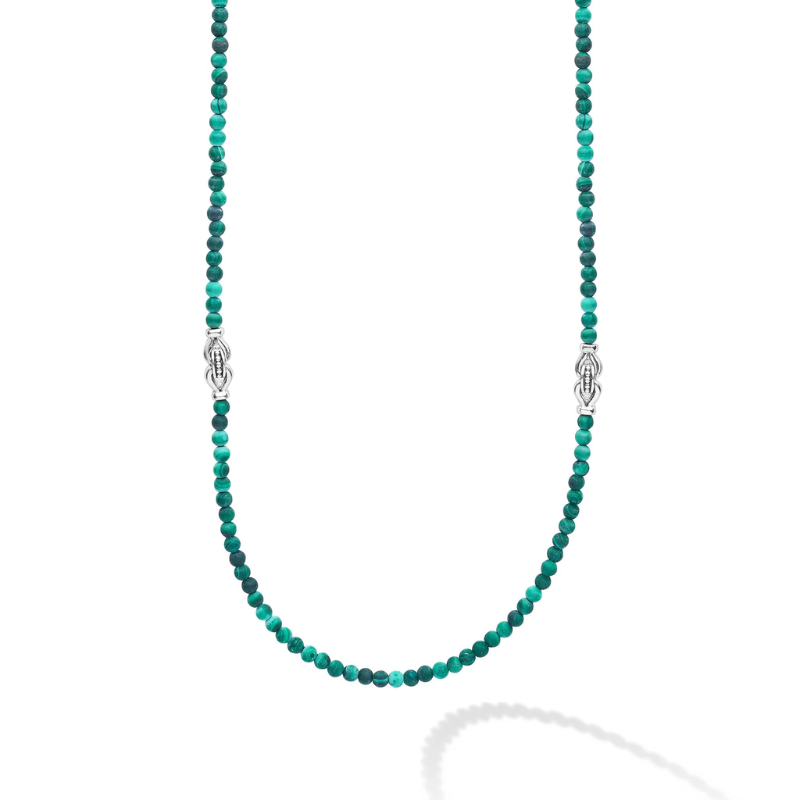 LAGOS Malachite & Sterling Silver Station Necklace