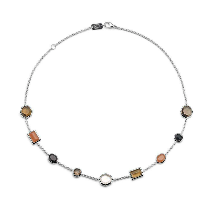 925 Rock Candy® Mixed-Cut Station Necklace in Amaretti 16-18
