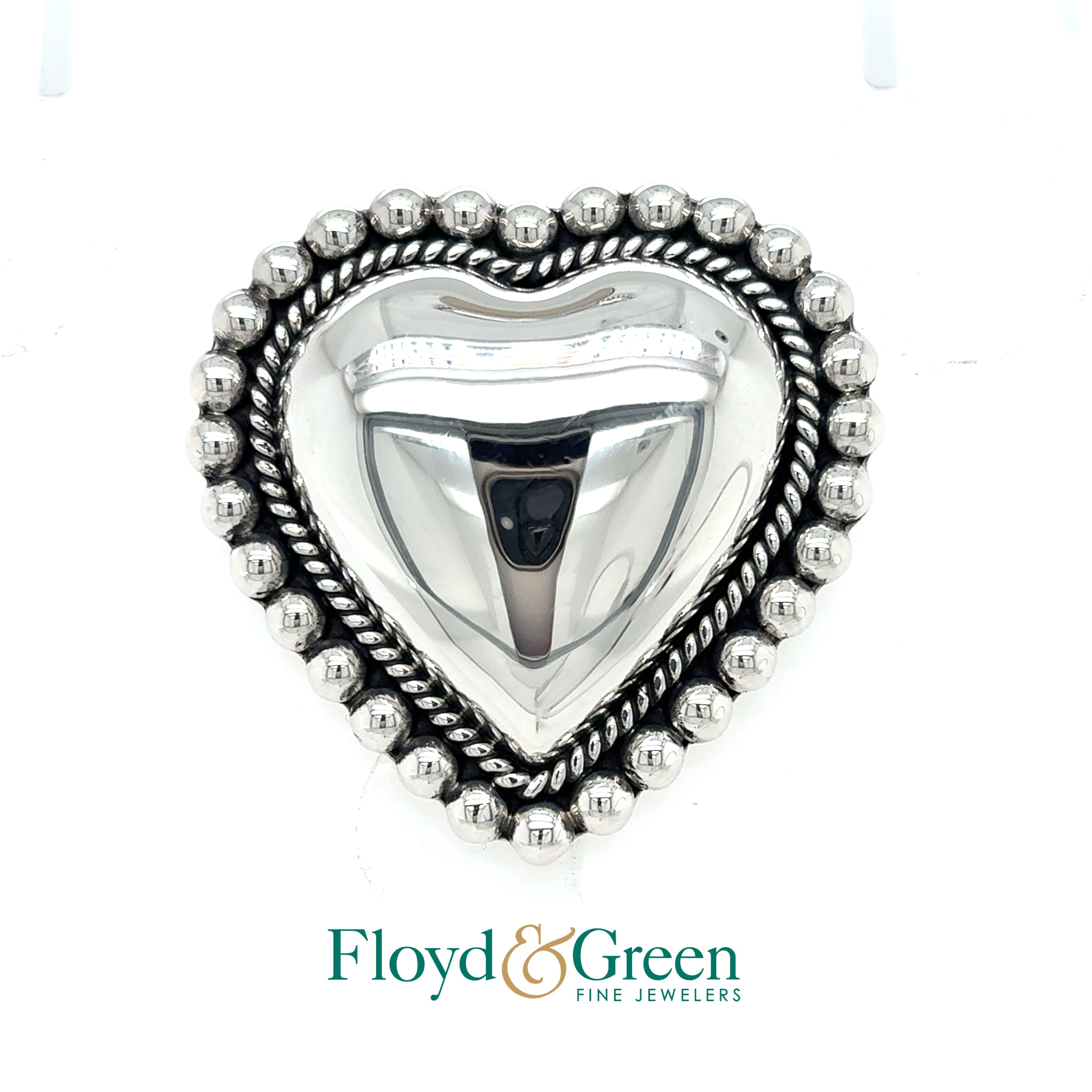 Sterling Silver Heart Pin, 20.1g (Pendant Adapter included)